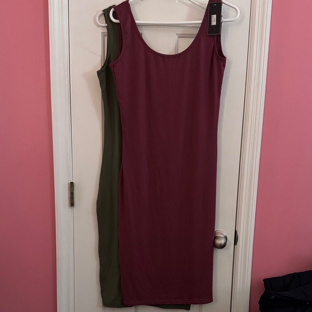 Two Sleeveless Midi Bodycon Dress